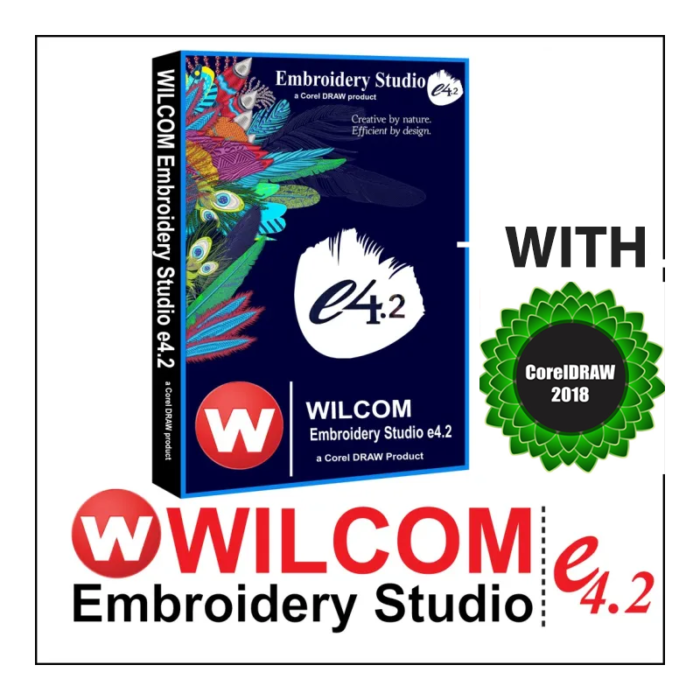 Wilcom Embroidery Studio Designing E4.2 + Coreldraw 2018 for Windows